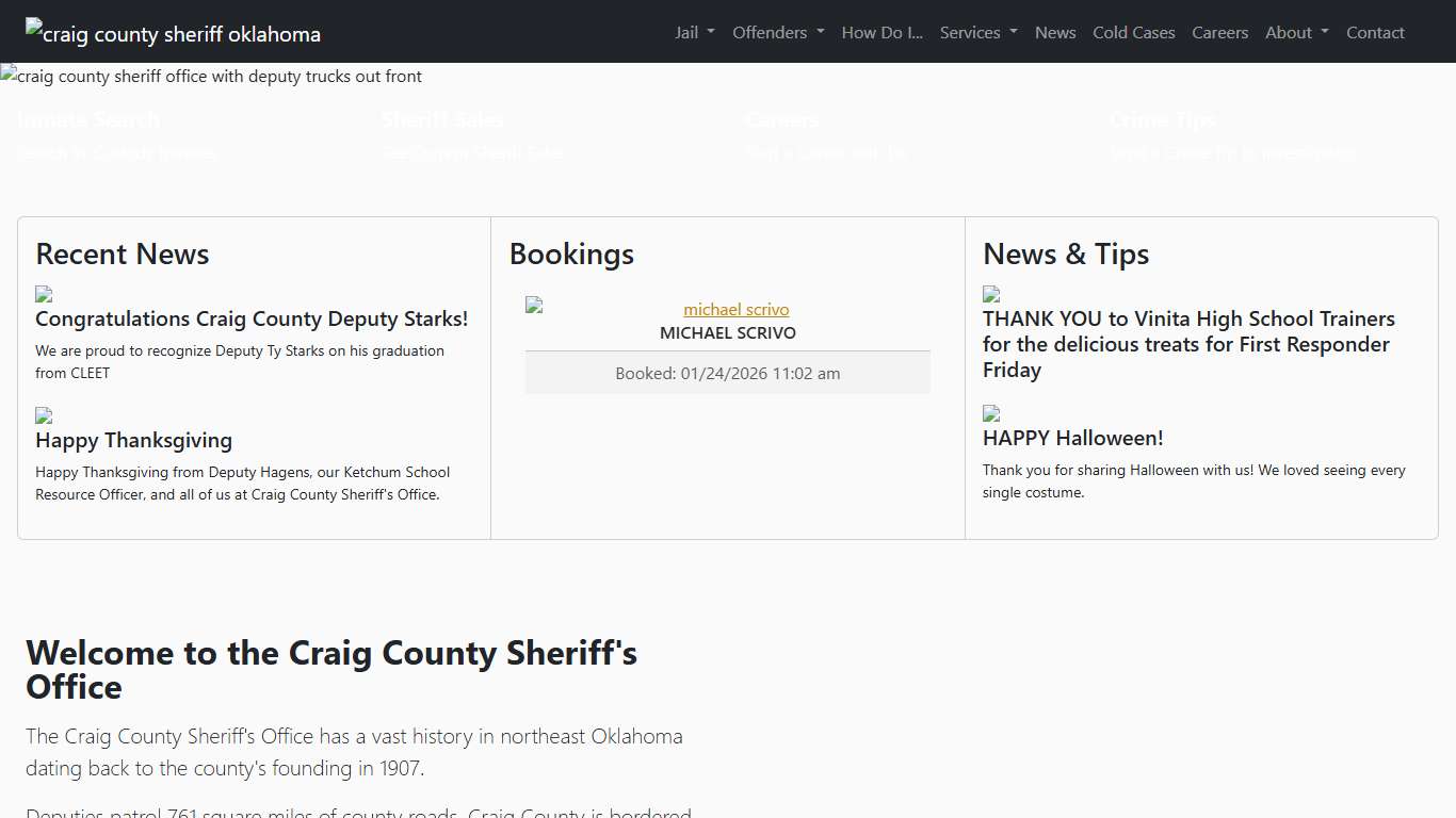 Craig County Sheriff's Office in Oklahoma